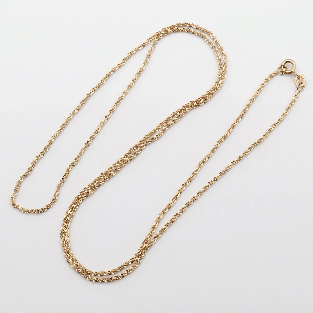 Sterling Silver 925 Rose Gold Plated Margarita Necklace Chain 24”
